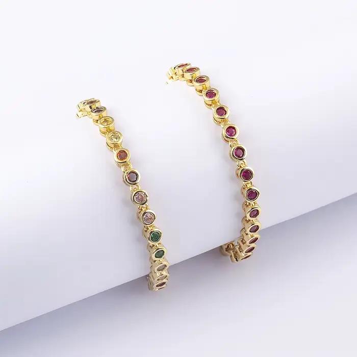 Nidin – Bracelet en cristal brillant pour femmes, 6 couleurs, strass, Zircon, réglable, bijoux exquis, cadeau pour filles