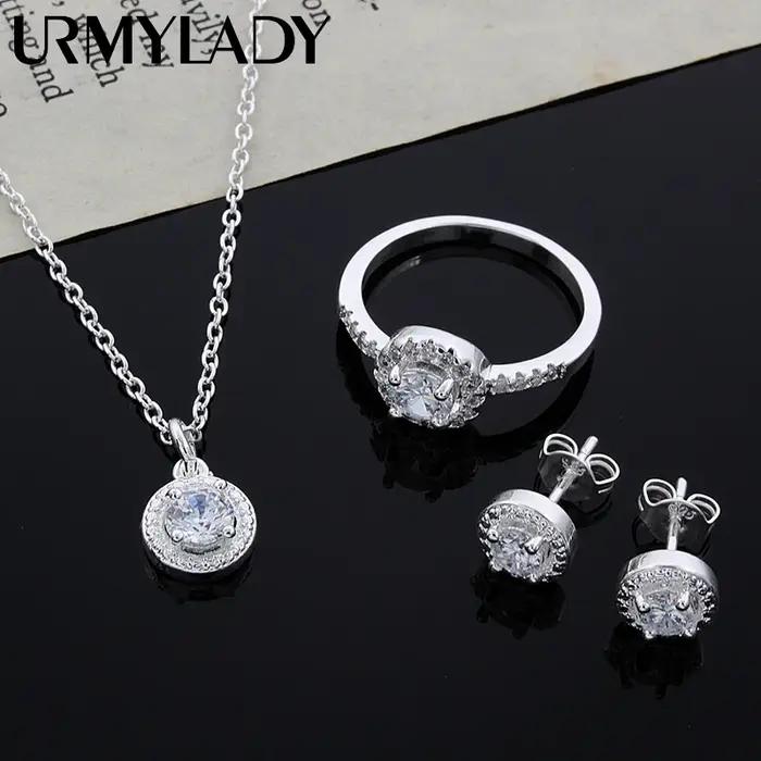 925 argent Sterling mignon solide cadeau de noël noble mode élégante femmes brillant cristal CZ coll