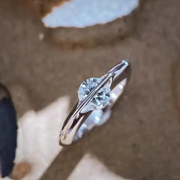 Bague de mariage Moissanite 1 carat pour femmes
