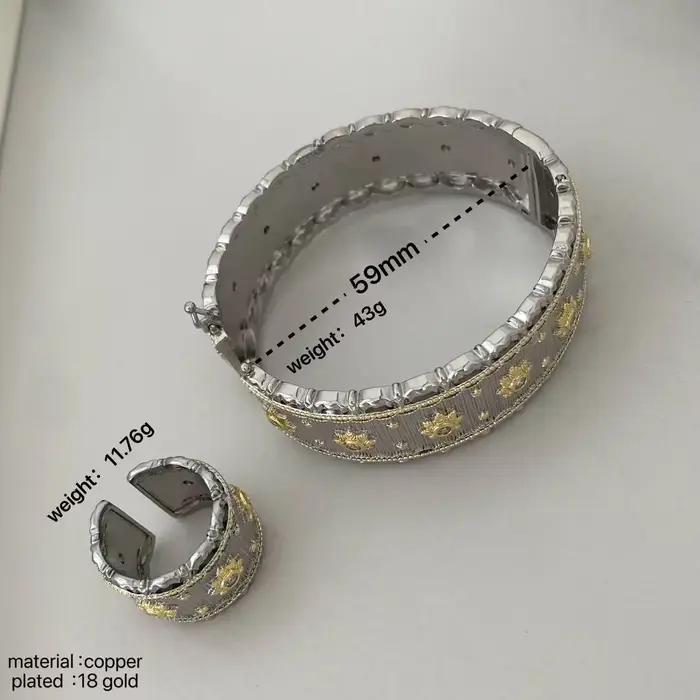 Ensemble de bracelets et bagues Buchi rétro en zirconium avec finition brossée et support de tension pour homme et femme style punk occassions spéciales