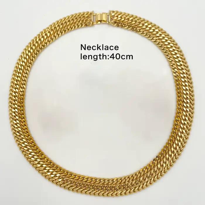 YM-Ensembles de bijoux plaqués or 18 carats pour femmes, boucles d'oreilles audacieuses, collier ten
