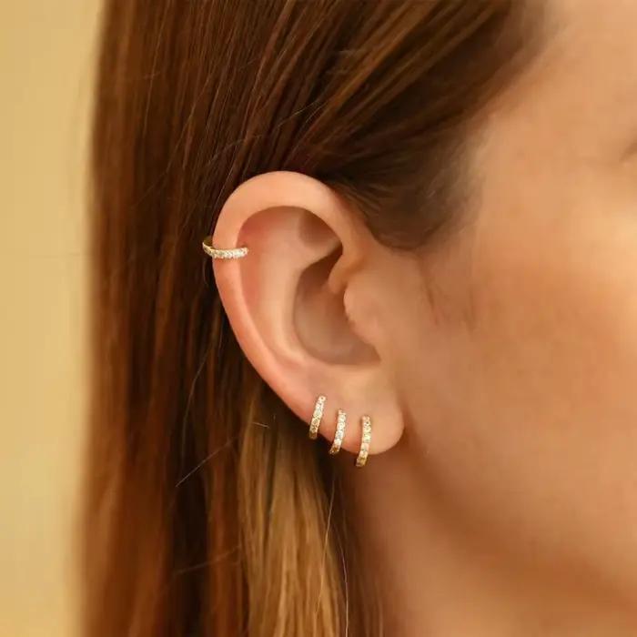 Boucles d'oreilles créoles en argent sterling 925 avec strass et cristal pour femmes et filles romantiques de luxe bijoux mode à offrir pour occasions spéciales