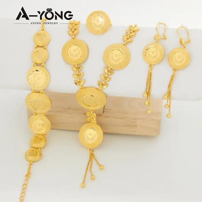 Ensemble de bijoux vintage turcs plaqués or 24 carats pour femmes, bijoux de mariage marocain, cadeaux de fête musulmane pour occasions spéciales