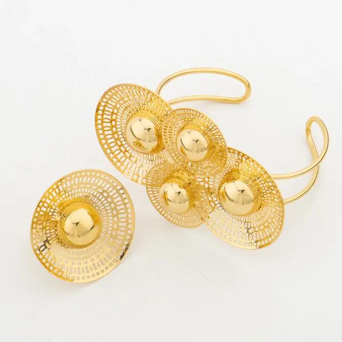 Ensemble de bijoux plaqué or de Dubaï pour femme