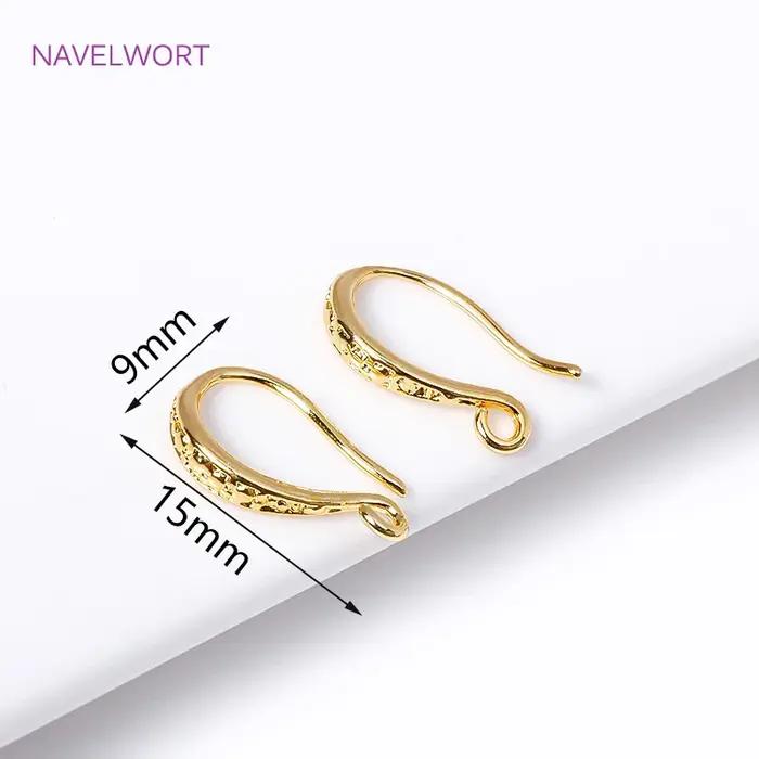 Crochets de boucles d'oreilles avec boucle ouverte, fil d'oreille plaqué or 18 carats pour la fabric