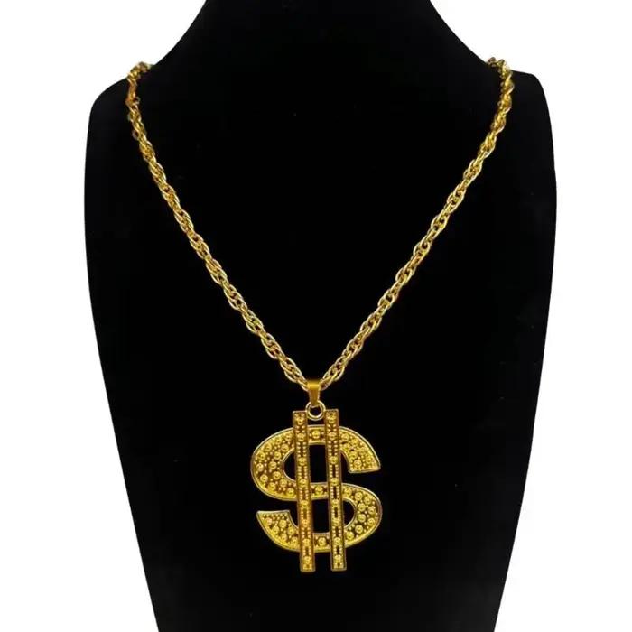 Collier en alliage avec symbole d'argent étincelant 39BB, bijoux Costume Vintage pour les spectacles rue