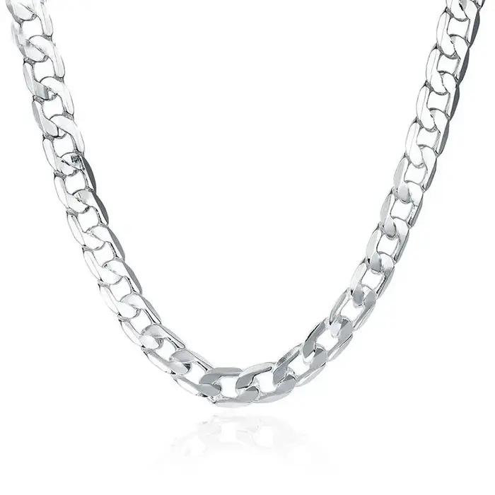 Collier en argent plaqué or rose classique pour hommes et femmes, bijou de luxe pour soirées, mariage et fêtes de Noël