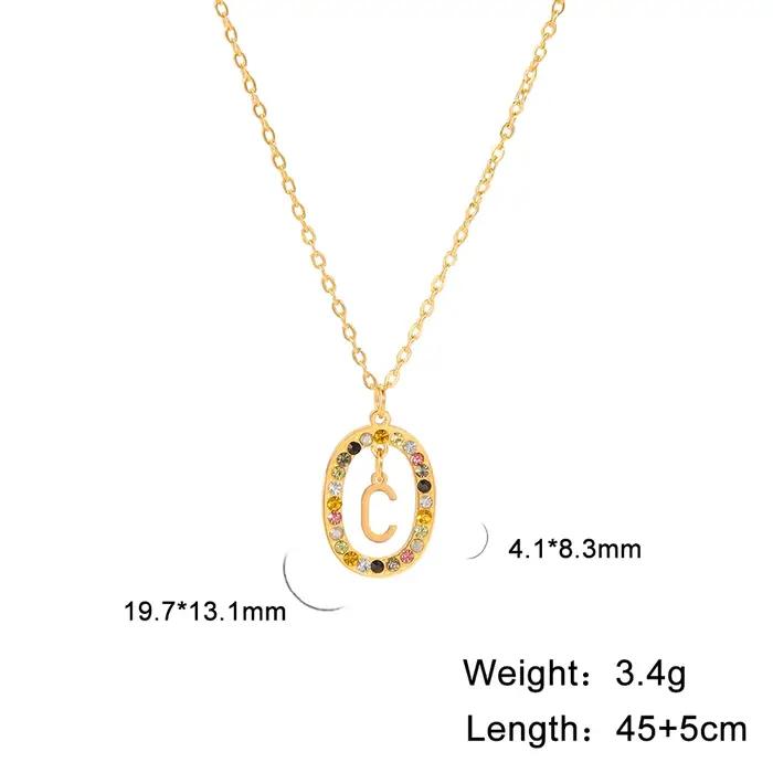 Cazador Zcompresses sur Initiale Lettre Collier pour Femmes Strass A-Z Alphabet