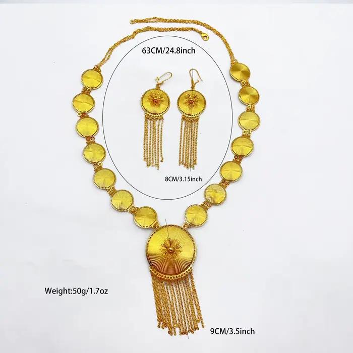 Ensemble de bijoux plaqué or 24 carats pour femmes