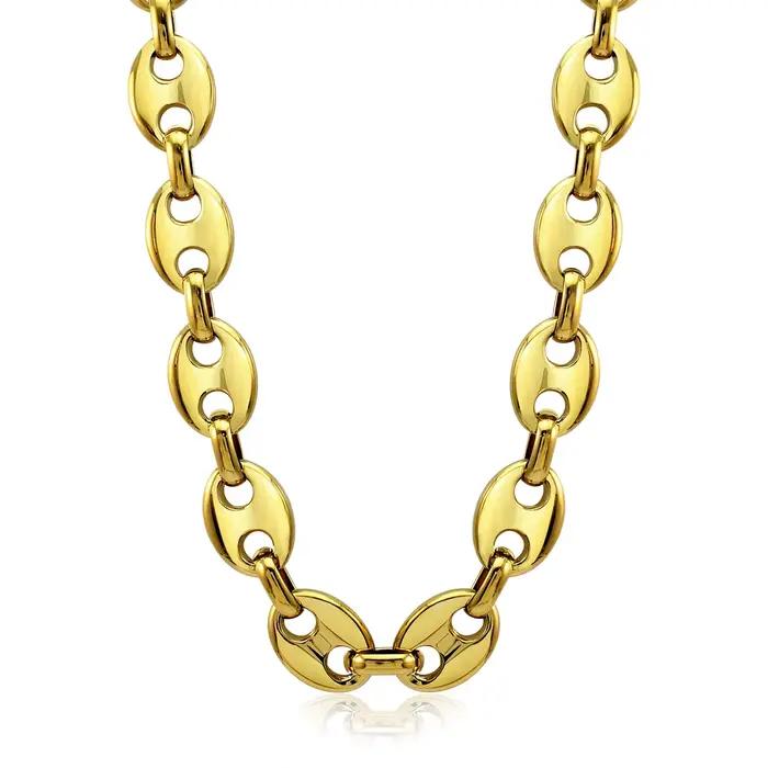Nouveau collier chaîne à maillons en forme de grains de café plaqué or 18 carats acier inoxydable 316L bijoux de haute qualité cadeaux occasions spéciales homme femme