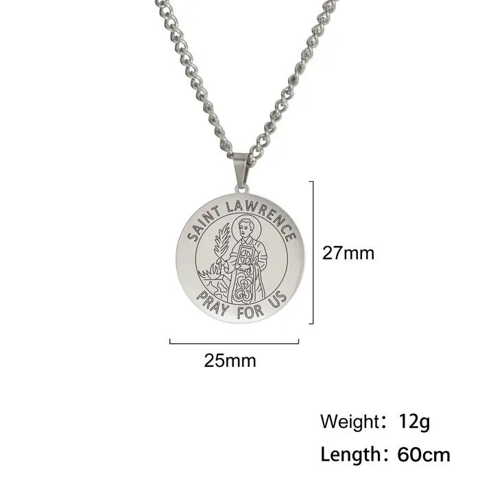 Jeshayuan archange Saint Raphael Michael médaille pendentif collier en acier inoxydable prière pour