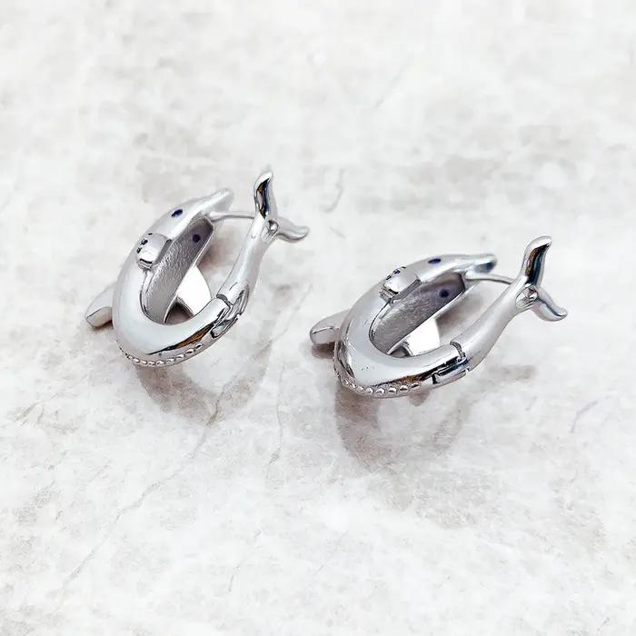Boucles d'oreilles créoles dauphin