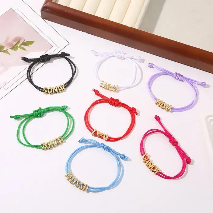 Lettres Bracelet à bricoler soi-même pour femmes filles corde bricolage lettre maman