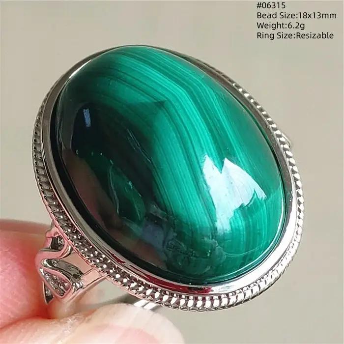 Bague en malachite verte naturelle réglable pour femmes et hommes, pierre de mode, alliance de mariage, bijou de qualité, pierre précieuse, certifiée CNNG, idéal pour les occasions spéciales