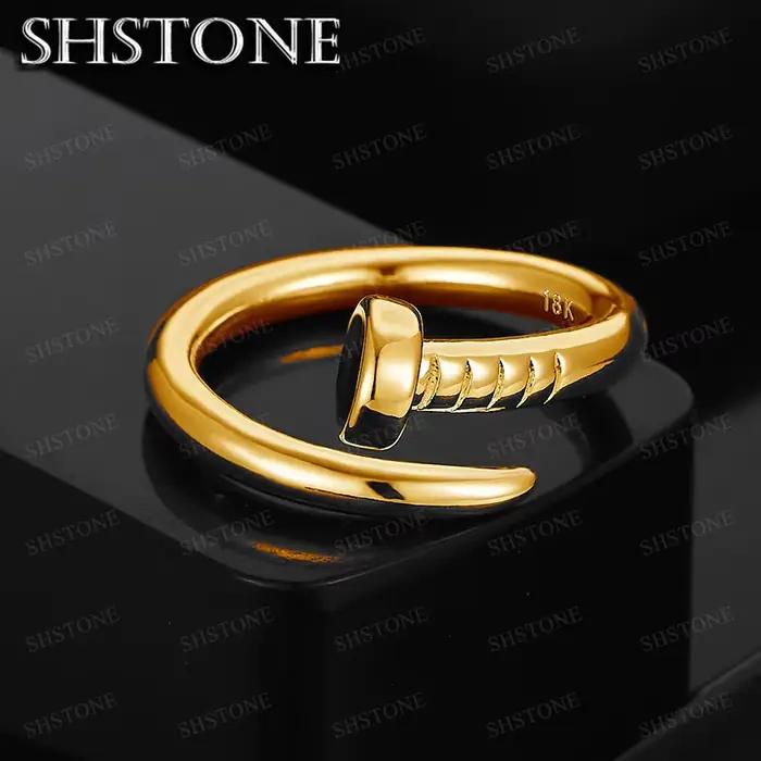 Bagues ajustables en or 18 carats pour femmes et hommes, bijoux de luxe pour mariage, anniversaire, fête, cadeau tendance