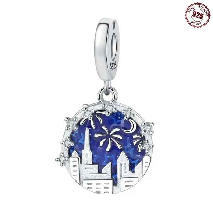 Pendentif en forme de carrousel en argent Sterling 925 véritable