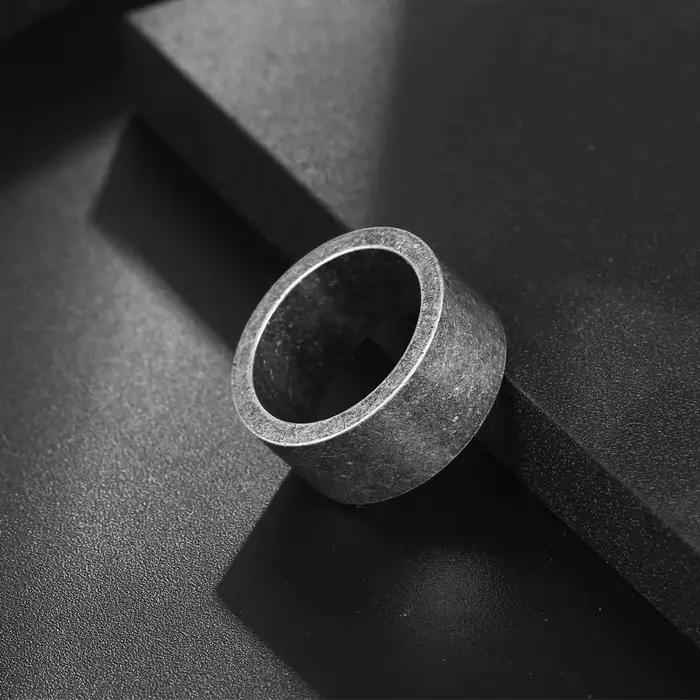 Bague en acier inoxydable couleur argent antique pour homme, bijoux vintage, nom gravé, logo, mariage familial, cadeau personnalisé