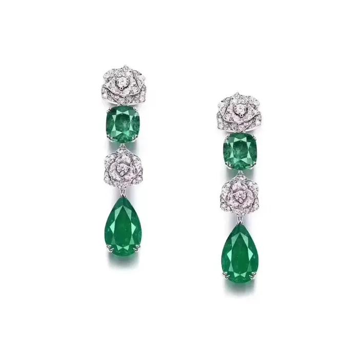 Bellux Boucles d'oreilles plaquées or en argent sterling 925 avec diamant à haute teneur en carbone