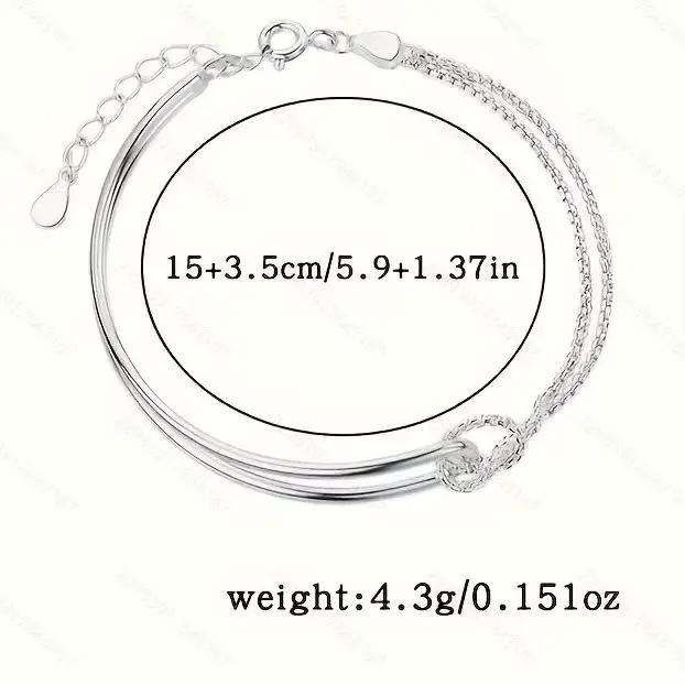 Bracelet Double couche en argent Sterling 925 pour femmes et filles