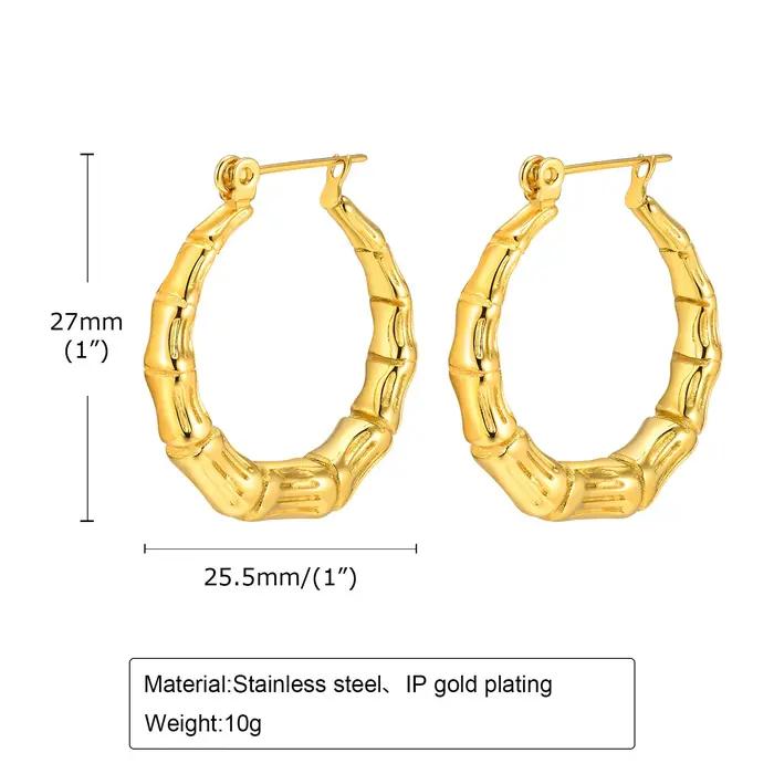 Boucles d'oreilles créoles en bambou pour femmes