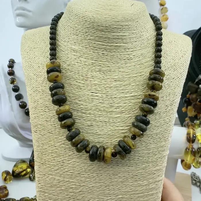 Collier d'ambre de la Baltique naturel fait à la main pour unisexe classique occasions spéciales cadeau de fête unique