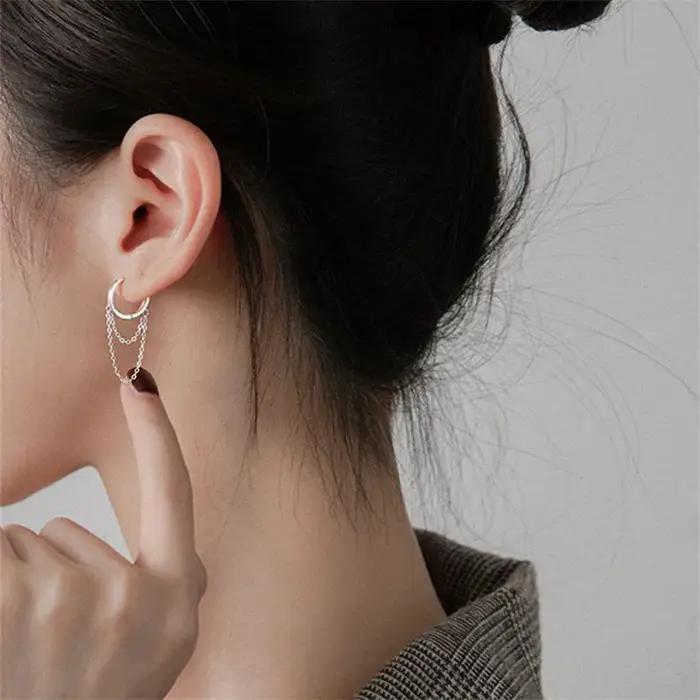 Boucles d'oreilles à pampilles en or Rose pour femmes, bijoux à la mode, en argent Sterling 925, cad