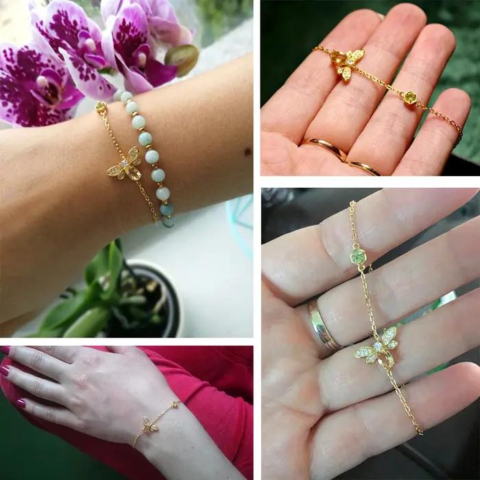 Bracelet équation en argent regardé 925 plaqué or 14 carats pour femme