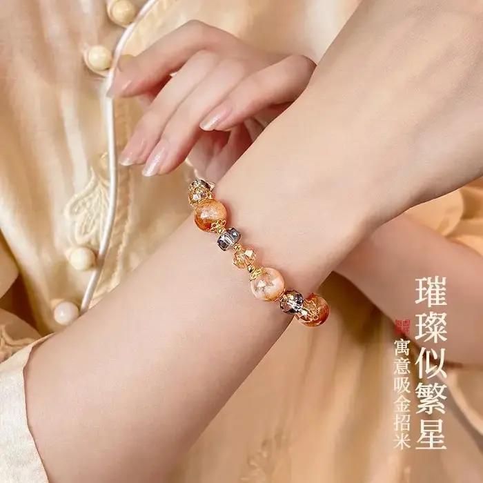 Bracelet en perles de citrine pour femme