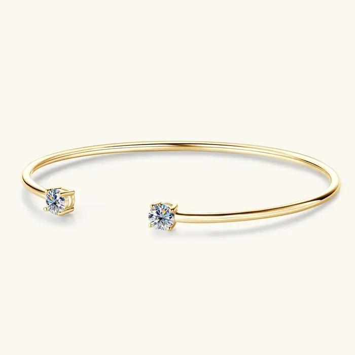 Bracelet manchette en diamant Moissanite pour femme