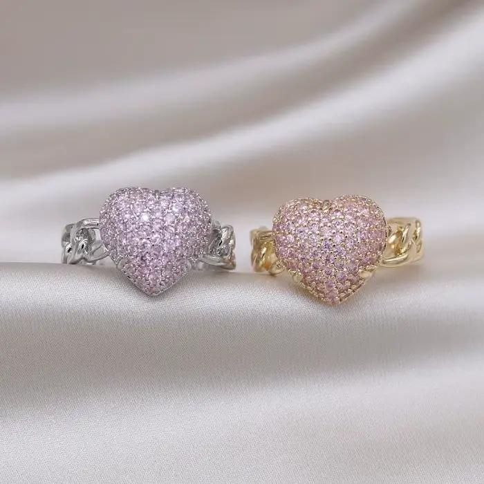 Bague de Luxe Rose en Plaqué Or 14K pour Femme