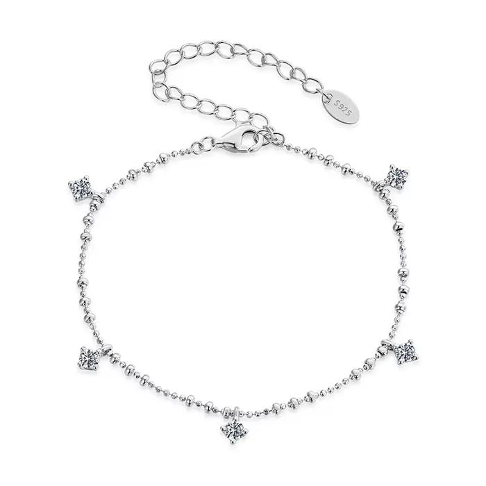 Bamoer – Bracelet en argent Sterling 925 pour femmes, design unique avec 5 pendentifs, chaîne de per