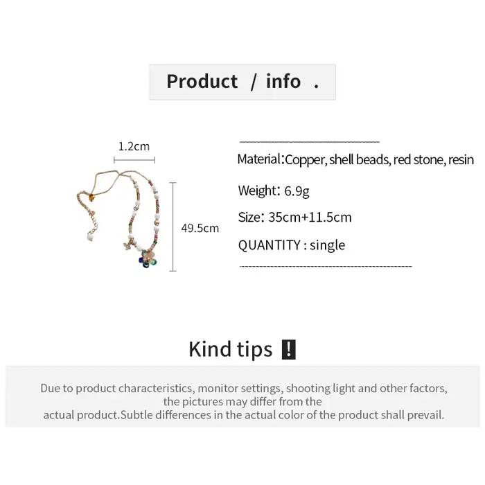 DREJEW Beizhu pierre rouge perles fleurs papillon collier pour femmes Dopamine vacances Style doux luxe concepteur bijoux