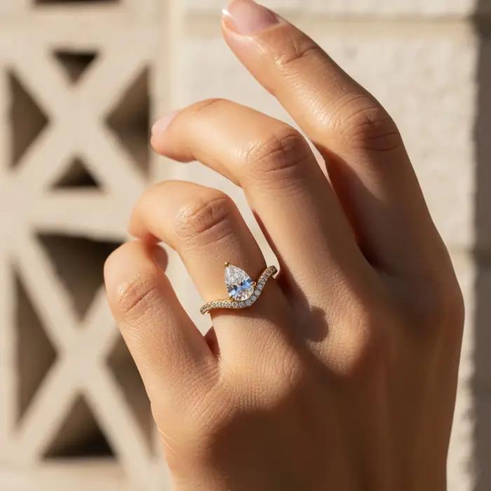 Bague en argent Sterling 925 zircon marquise forme V pour femmes mariage fiançailles bijoux fin élégants occasions spéciales