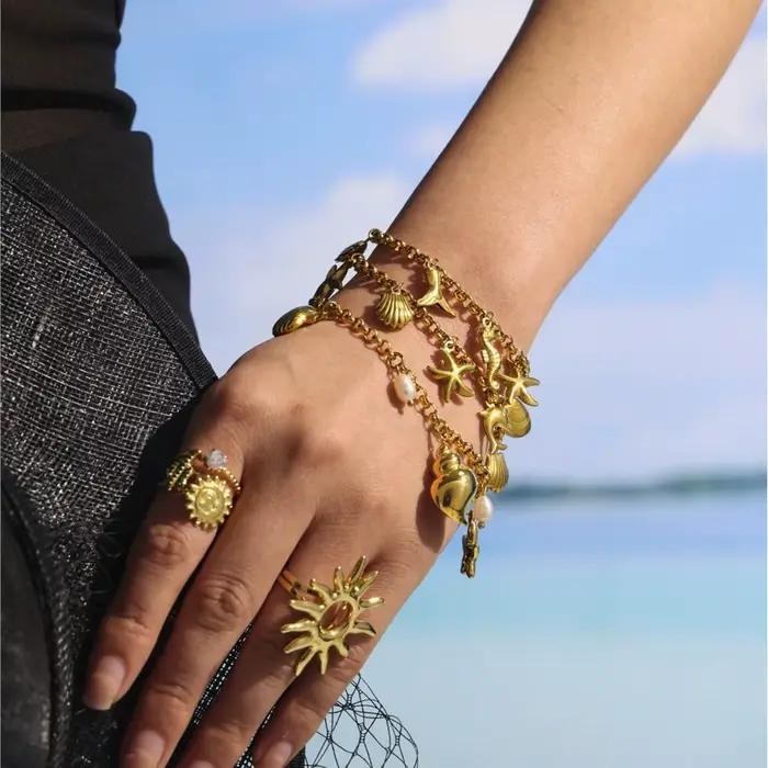 Bracelet Chaîne En Acier Inoxydable Plaqué Or 18 Carats Pour Femmes Design Mignon Avec Motif Animal De Compagnie Occasions Spéciales