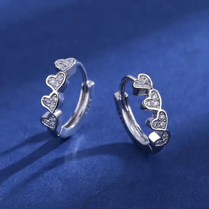 Boucles d'oreilles en argent Sterling 925 et zircone, petit cerceau pour filles et femmes, beaux Aro