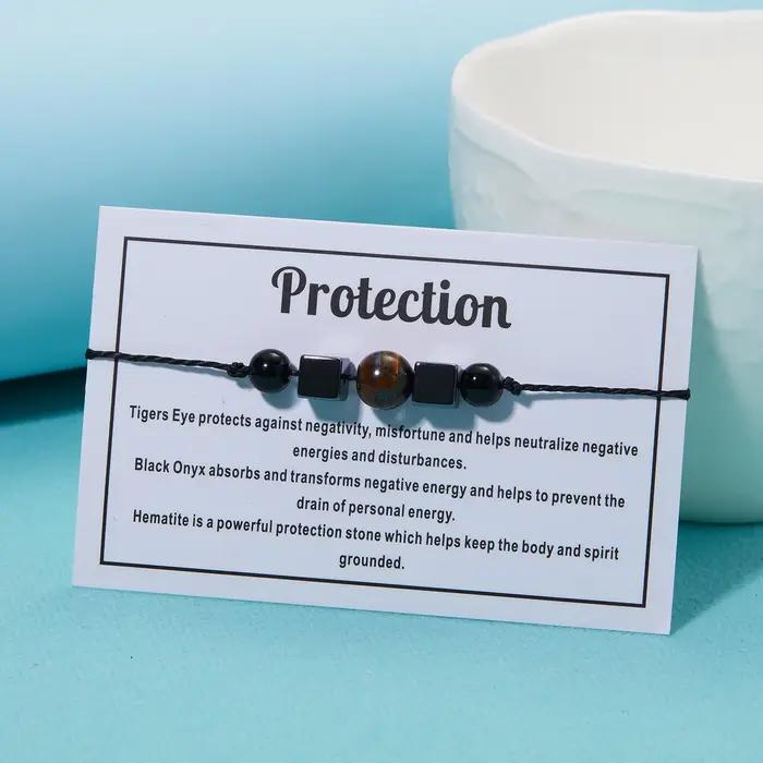 Bracelet en perles d'oeil de tigre en pierre naturelle pour hommes et femmes