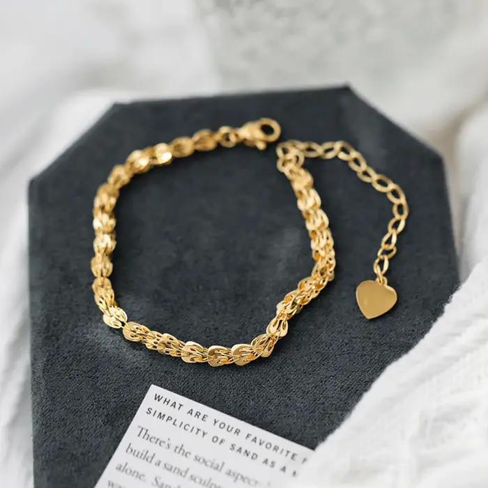Amaiyllis – Bracelet Long festonné Simple en or 18 carats, personnalité faite à la main, queue de ph