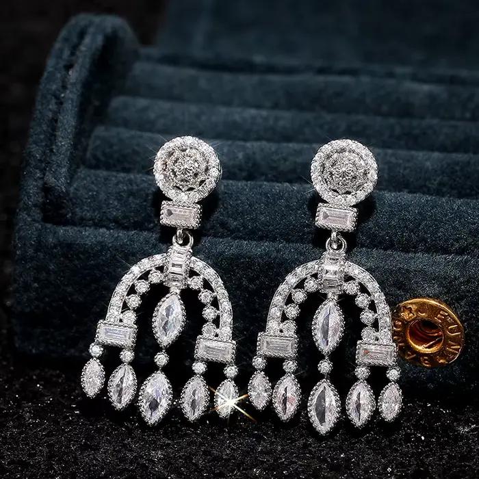 Huretailers-Boucles d'oreilles pendantes de style bohème pour femmes, accessoires polyvalents, bijoux de fête délicats, cadeau d'amour des travailleurs, document en argent, mode