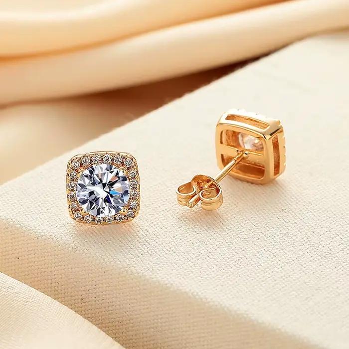 Boucles d'oreilles Moissanite pour femmes, stylo de Test de diamant, 100% avec certificat, clous d'o