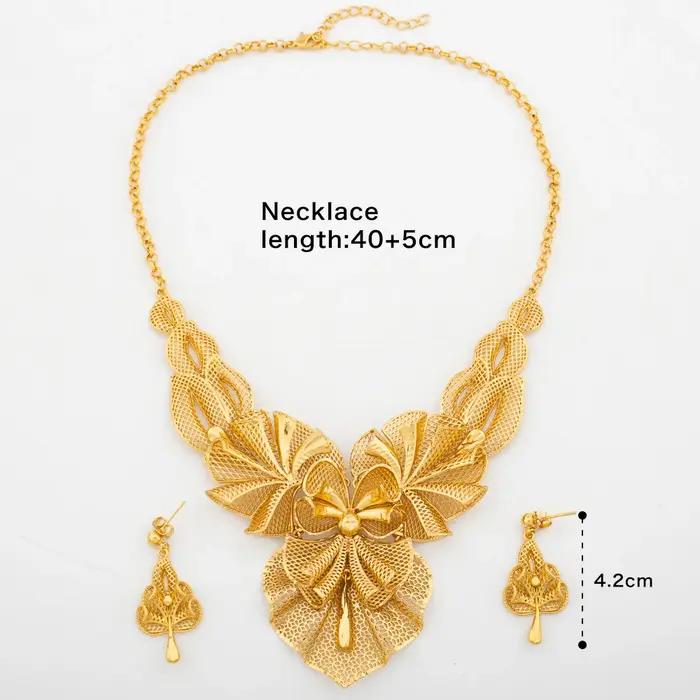 Ensemble de bijoux de luxe plaqué or pour femme