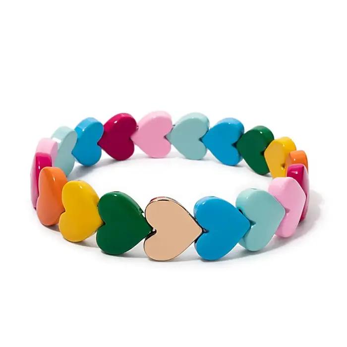 Bracelet en perles d'amour pour femmes, nouveau Design, fait à la main, coloré, arc-en-ciel, pêche,