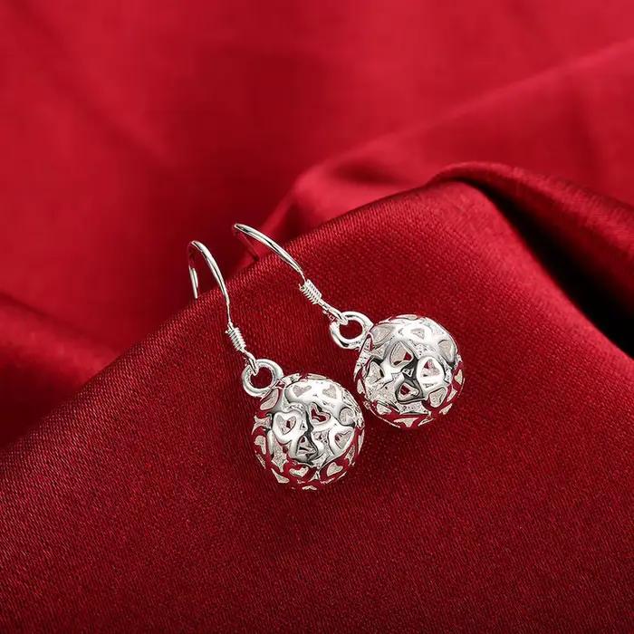 Boucles d'oreilles en argent Sterling 925 pour femmes, boucles d'oreilles boule de tempérament, cadeaux de noël, bijoux assortis de rue
