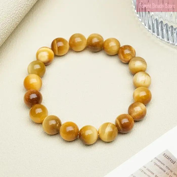 Bracelets en pierre d'oeil de tigre doré naturel pour femmes et filles