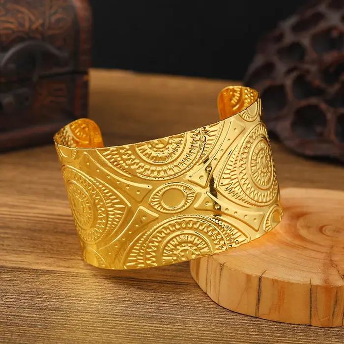Dunhuang-Bracelet large doré d'un autre royaume