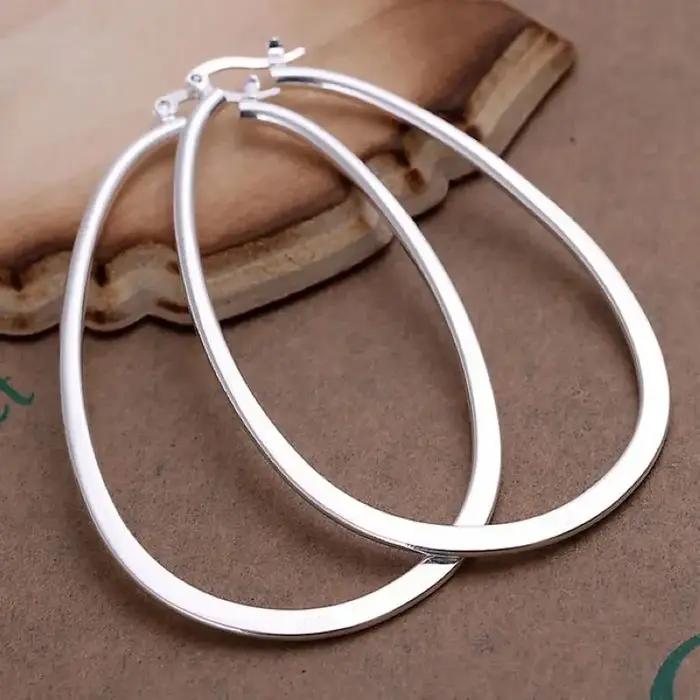 Boucles d'oreilles en argent regardé 925 pour femmes, cerceaux mignons, gros bijoux, design noble, m