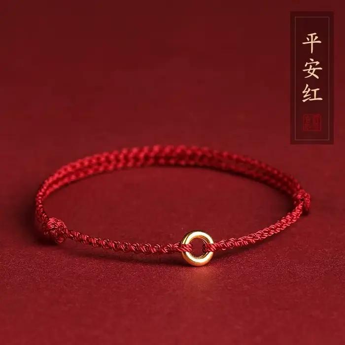 Bracelet en corde rouge et or pour femme élégant chic minimaliste bijou de mode occassionnelle festive