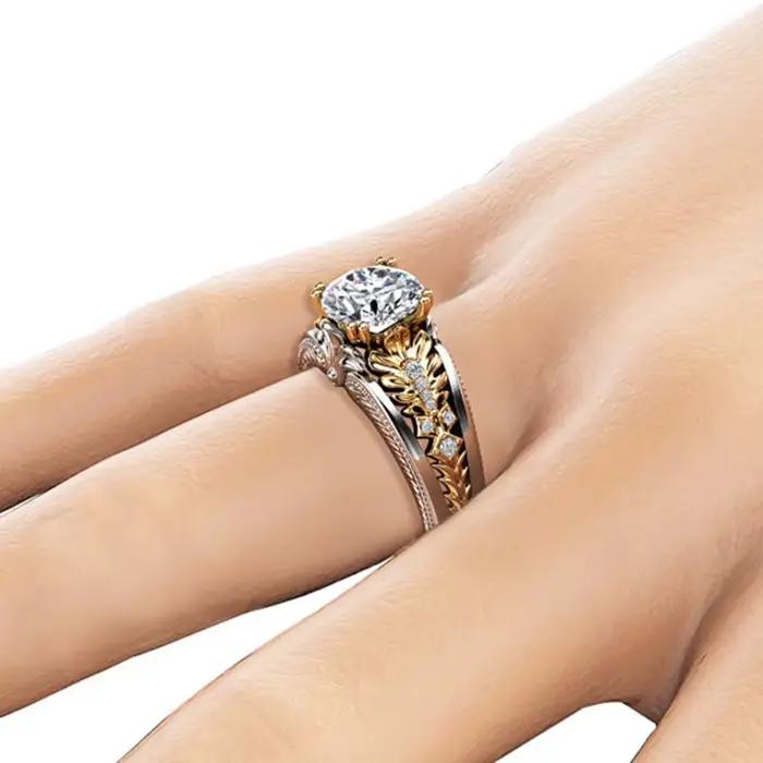 Bague Vintage en or blanc 18 carats avec diamant