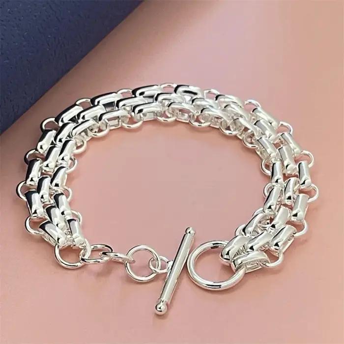 Bracelet en Argent Sterling 925 pour Femmes Soirée Mignon Romantique Bijou Occasions Spéciales Anniversaire Mariage