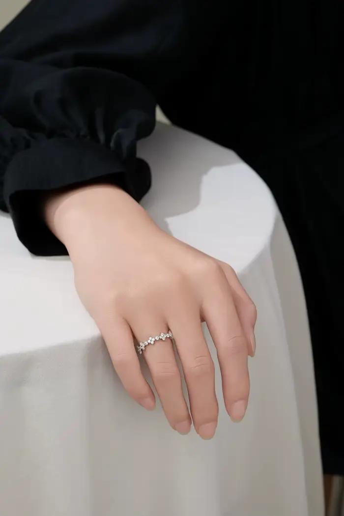 Bague de fiançailles en or 9K ou 14K avec diamant de laboratoire clarté VVS couleur D pour femmes occasions spéciales engagement anniversaire promesse