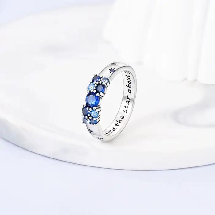 Bagues originales en argent Sterling 925 avec Code étoile et Zircon pour femmes et filles, bijoux cadeaux d'anniversaire